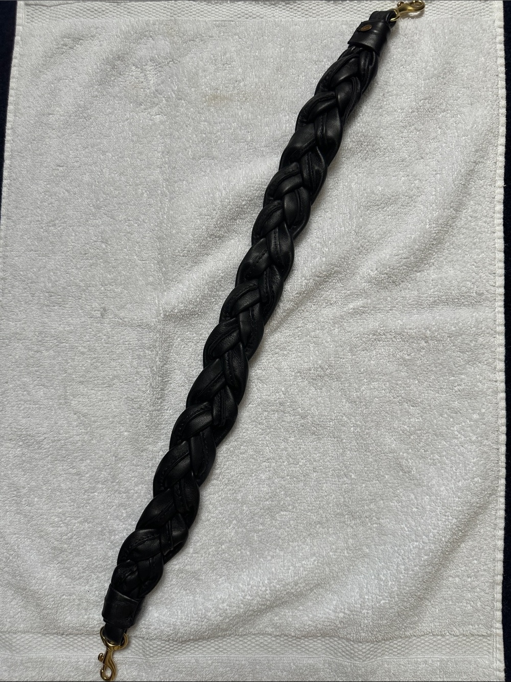 Clare V. Braided Leather Bag Strap — Black - Picture 2 of 2